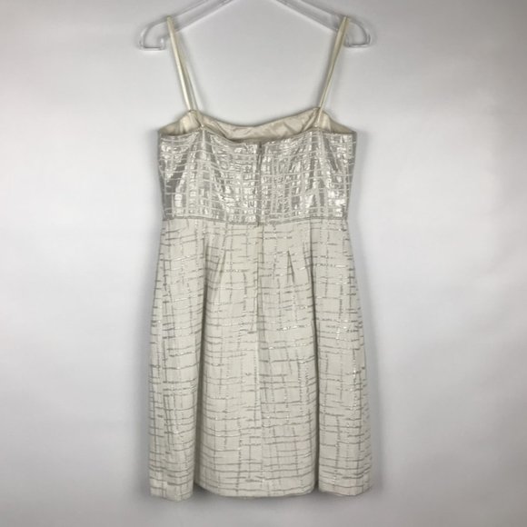 New BCBG Cream Silver Metallic Jacquard  NWT - Picture 3 of 8